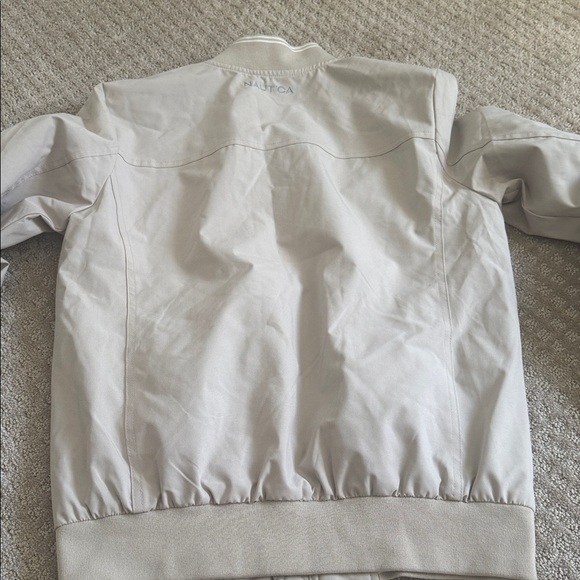 Nautica Beige Zip Up Bomber Jacket Men’s Casual Lightweight Coat - Picture 8 of 11